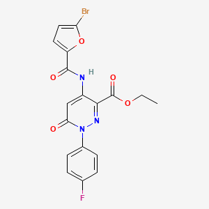 molecular formula C18H13BrFN3O5 B2601135 4-(5-溴呋喃-2-甲酰胺基)-1-(4-氟苯基)-6-氧代-1,6-二氢哒嗪-3-甲酸乙酯 CAS No. 941885-98-9