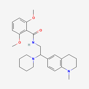 molecular formula C26H35N3O3 B2601145 2,6-二甲氧基-N-(2-(1-甲基-1,2,3,4-四氢喹啉-6-基)-2-(哌啶-1-基)乙基)苯甲酰胺 CAS No. 922039-68-7