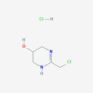 molecular formula C5H10Cl2N2O B2601148 2-(Chloromethyl)-1,4,5,6-tetrahydropyrimidin-5-ol hydrochloride CAS No. 1378833-41-0