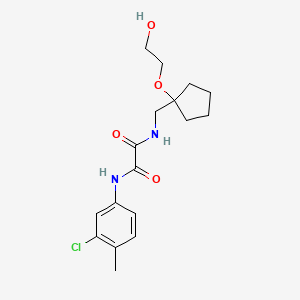 molecular formula C17H23ClN2O4 B2601165 N1-(3-氯-4-甲基苯基)-N2-((1-(2-羟乙氧基)环戊基)甲基)草酰胺 CAS No. 2176270-58-7