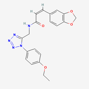 molecular formula C20H19N5O4 B2601179 (Z)-3-(苯并[d][1,3]二氧杂环-5-基)-N-((1-(4-乙氧基苯基)-1H-四唑-5-基)甲基)丙烯酰胺 CAS No. 941963-70-8