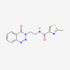 molecular formula C14H13N5O2S B2601216 2-methyl-N-(2-(4-oxobenzo[d][1,2,3]triazin-3(4H)-yl)ethyl)thiazole-4-carboxamide CAS No. 2034375-34-1