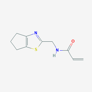 molecular formula C10H12N2OS B2601223 N-(5,6-Dihydro-4H-cyclopenta[d][1,3]thiazol-2-ylmethyl)prop-2-enamide CAS No. 2168508-49-2