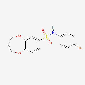 molecular formula C15H14BrNO4S B2601224 N-(4-bromophenyl)-3,4-dihydro-2H-1,5-benzodioxepine-7-sulfonamide CAS No. 941971-04-6