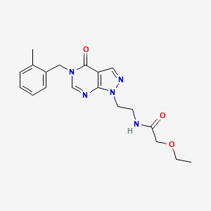 molecular formula C19H23N5O3 B2601228 2-ethoxy-N-(2-(5-(2-methylbenzyl)-4-oxo-4,5-dihydro-1H-pyrazolo[3,4-d]pyrimidin-1-yl)ethyl)acetamide CAS No. 921919-69-9