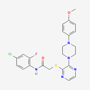 molecular formula C23H23ClFN5O2S B2601241 1-(1,3-dimethyl-2,6-dioxo-1,2,3,6-tetrahydropyrimidin-4-yl)-N-{[1-(4-methylbenzyl)piperidin-4-yl]methyl}piperidine-4-carboxamide CAS No. 1216460-99-9