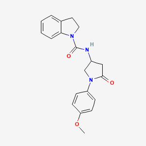 molecular formula C20H21N3O3 B2601242 N-(1-(4-methoxyphenyl)-5-oxopyrrolidin-3-yl)indoline-1-carboxamide CAS No. 894029-16-4