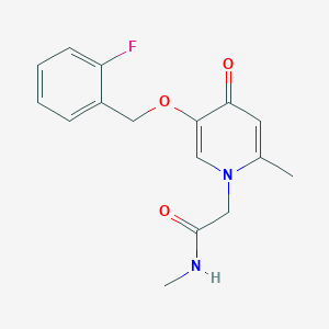 molecular formula C16H17FN2O3 B2601243 2-(5-((2-fluorobenzyl)oxy)-2-methyl-4-oxopyridin-1(4H)-yl)-N-methylacetamide CAS No. 942009-99-6