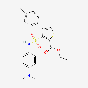 molecular formula C22H24N2O4S2 B2601256 Ethyl 3-{[4-(dimethylamino)phenyl]sulfamoyl}-4-(4-methylphenyl)thiophene-2-carboxylate CAS No. 946268-94-6