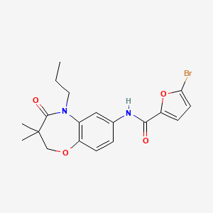 molecular formula C19H21BrN2O4 B2601257 5-溴-N-(3,3-二甲基-4-氧代-5-丙基-2,3,4,5-四氢苯并[b][1,4]恶杂环庚-7-基)呋喃-2-甲酰胺 CAS No. 921564-08-1