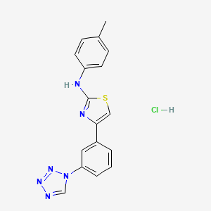 molecular formula C17H15ClN6S B2601267 4-(3-(1H-四唑-1-基)苯基)-N-(对甲苯基)噻唑-2-胺盐酸盐 CAS No. 2034302-06-0