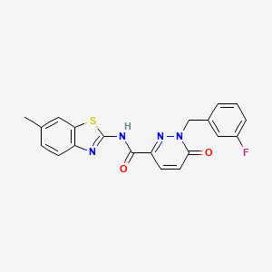 molecular formula C20H15FN4O2S B2601269 1-(3-fluorobenzyl)-N-(6-methylbenzo[d]thiazol-2-yl)-6-oxo-1,6-dihydropyridazine-3-carboxamide CAS No. 1040634-06-7