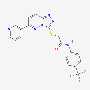 molecular formula C19H13F3N6OS B2601271 2-((6-(pyridin-3-yl)-[1,2,4]triazolo[4,3-b]pyridazin-3-yl)thio)-N-(4-(trifluoromethyl)phenyl)acetamide CAS No. 894057-44-4
