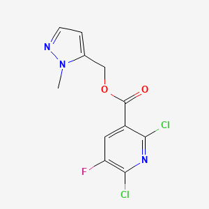 molecular formula C11H8Cl2FN3O2 B2601275 (1-methyl-1H-pyrazol-5-yl)methyl 2,6-dichloro-5-fluoropyridine-3-carboxylate CAS No. 1423722-15-9