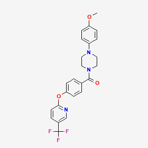 molecular formula C24H22F3N3O3 B2601291 4-(4-甲氧基苯基)哌嗪基(4-({[5-(三氟甲基)-2-吡啶基]氧}苯基)甲苯酮 CAS No. 866154-40-7