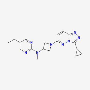 molecular formula C18H22N8 B2601335 N-(1-(3-cyclopropyl-[1,2,4]triazolo[4,3-b]pyridazin-6-yl)azetidin-3-yl)-5-ethyl-N-methylpyrimidin-2-amine CAS No. 2320213-13-4