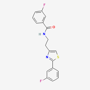 3-fluoro-N-[2-[2-(3-fluorophenyl)-1,3-thiazol-4-yl]ethyl]benzamide