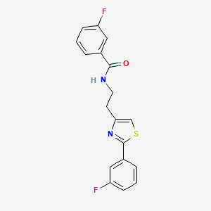 molecular formula C18H14F2N2OS B2601343 3-fluoro-N-{2-[2-(3-fluorophenyl)-1,3-thiazol-4-yl]ethyl}benzamide CAS No. 895781-15-4