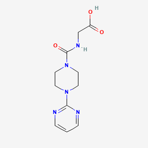 molecular formula C11H15N5O3 B2601348 2-(4-(Pyrimidin-2-yl)piperazine-1-carboxamido)acetic acid CAS No. 1156896-57-9
