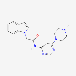 molecular formula C19H22N6O B2601352 2-(1H-indol-1-yl)-N-(6-(4-methylpiperazin-1-yl)pyrimidin-4-yl)acetamide CAS No. 1396815-40-9