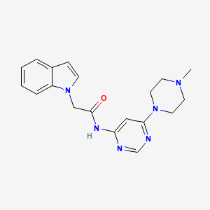 molecular formula C19H22N6O B2601352 2-(1H-吲哚-1-基)-N-(6-(4-甲基哌嗪-1-基)嘧啶-4-基)乙酰胺 CAS No. 1396815-40-9