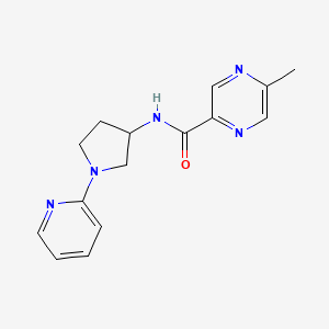 molecular formula C15H17N5O B2601355 5-methyl-N-(1-(pyridin-2-yl)pyrrolidin-3-yl)pyrazine-2-carboxamide CAS No. 1798524-41-0