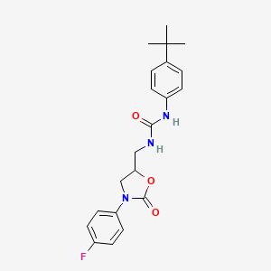 molecular formula C21H24FN3O3 B2601366 1-(4-(Tert-butyl)phenyl)-3-((3-(4-fluorophenyl)-2-oxooxazolidin-5-yl)methyl)urea CAS No. 954687-75-3
