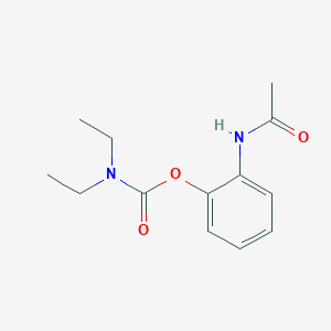 molecular formula C13H18N2O3 B2601377 2-Acetamidophenyl diethylcarbamate CAS No. 397848-88-3