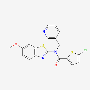 molecular formula C19H14ClN3O2S2 B2601380 5-氯-N-(6-甲氧基苯并[d]噻唑-2-基)-N-(吡啶-3-基甲基)噻吩-2-甲酰胺 CAS No. 895011-34-4