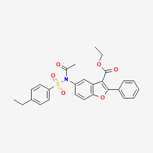 molecular formula C27H25NO6S B2601386 ethyl 5-[N-(4-ethylbenzenesulfonyl)acetamido]-2-phenyl-1-benzofuran-3-carboxylate CAS No. 448214-85-5