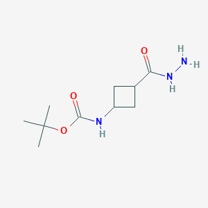 molecular formula C10H19N3O3 B2601387 tert-butyl N-[3-(hydrazinecarbonyl)cyclobutyl]carbamate CAS No. 2231021-73-9
