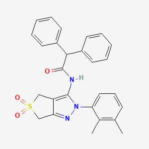 molecular formula C27H25N3O3S B2601392 N-[2-(2,3-dimethylphenyl)-5,5-dioxo-2H,4H,6H-5lambda6-thieno[3,4-c]pyrazol-3-yl]-2,2-diphenylacetamide CAS No. 681267-10-7