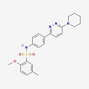 2-methoxy-5-methyl-N-[4-(6-piperidin-1-ylpyridazin-3-yl)phenyl]benzenesulfonamide
