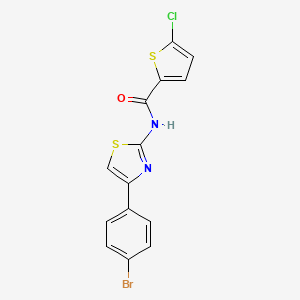 molecular formula C14H8BrClN2OS2 B2601408 N-[4-(4-bromophenyl)-1,3-thiazol-2-yl]-5-chlorothiophene-2-carboxamide CAS No. 325987-13-1