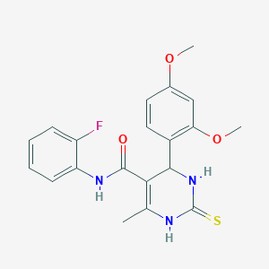 molecular formula C20H20FN3O3S B2601414 4-(2,4-dimethoxyphenyl)-N-(2-fluorophenyl)-6-methyl-2-thioxo-1,2,3,4-tetrahydropyrimidine-5-carboxamide CAS No. 893680-47-2