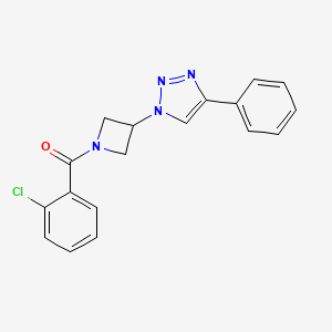 molecular formula C18H15ClN4O B2601419 (2-chlorophenyl)(3-(4-phenyl-1H-1,2,3-triazol-1-yl)azetidin-1-yl)methanone CAS No. 2034291-70-6