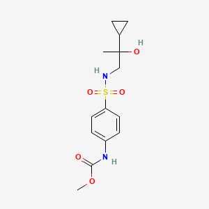 molecular formula C14H20N2O5S B2601420 甲基（4-(N-(2-环丙基-2-羟基丙基)磺酰氨基)苯基)氨基甲酸酯 CAS No. 1790198-65-0