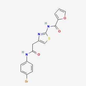 molecular formula C16H12BrN3O3S B2601421 N-(4-(2-((4-bromophenyl)amino)-2-oxoethyl)thiazol-2-yl)furan-2-carboxamide CAS No. 923251-37-0