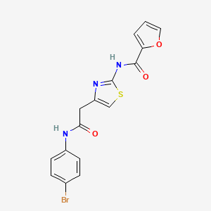 molecular formula C16H12BrN3O3S B2601421 N-(4-{[(4-bromophenyl)carbamoyl]methyl}-1,3-thiazol-2-yl)furan-2-carboxamide CAS No. 923251-37-0