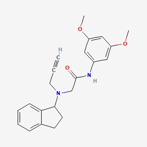 2-[(2,3-dihydro-1H-inden-1-yl)(prop-2-yn-1-yl)amino]-N-(3,5-dimethoxyphenyl)acetamide