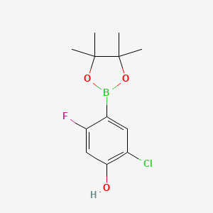 2-Chloro-5-fluoro-4-(4,4,5,5-tetramethyl-1,3,2-dioxaborolan-2-yl)phenol