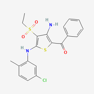 (3-Amino-5-((5-chloro-2-methylphenyl)amino)-4-(ethylsulfonyl)thiophen-2-yl)(phenyl)methanone