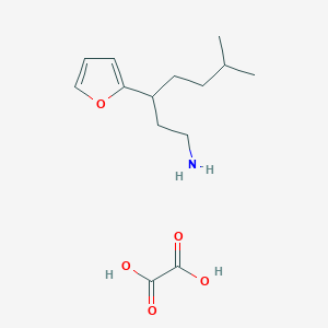 molecular formula C14H23NO5 B2601440 3-(Furan-2-yl)-6-methylheptan-1-amine oxalate CAS No. 1216862-27-9