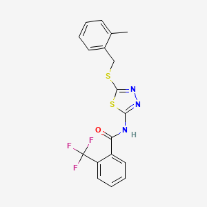 N-(5-((2-methylbenzyl)thio)-1,3,4-thiadiazol-2-yl)-2-(trifluoromethyl)benzamide