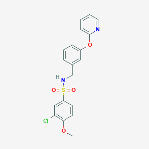 molecular formula C19H17ClN2O4S B2601463 3-chloro-4-methoxy-N-(3-(pyridin-2-yloxy)benzyl)benzenesulfonamide CAS No. 1705796-37-7