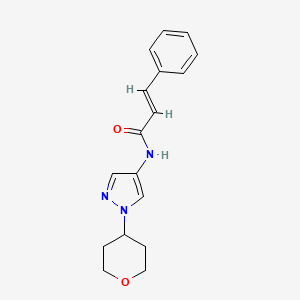 N-(1-(tetrahydro-2H-pyran-4-yl)-1H-pyrazol-4-yl)cinnamamide