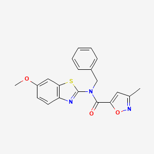 molecular formula C20H17N3O3S B2601470 N-苄基-N-(6-甲氧基苯并[d]噻唑-2-基)-3-甲基异恶唑-5-甲酰胺 CAS No. 946285-21-8