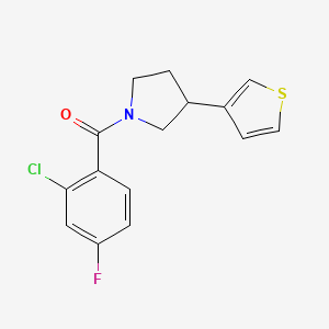 (2-Chloro-4-fluorophenyl)(3-(thiophen-3-yl)pyrrolidin-1-yl)methanone