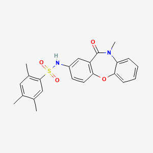 molecular formula C23H22N2O4S B2601472 2,4,5-三甲基-N-(10-甲基-11-氧代-10,11-二氢二苯并[b,f][1,4]恶杂环庚-2-基)苯磺酰胺 CAS No. 922136-22-9
