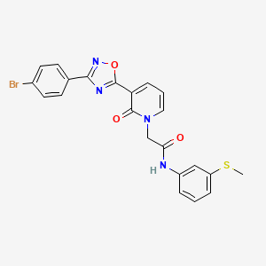 molecular formula C22H17BrN4O3S B2601475 2-[3-[3-(4-溴苯基)-1,2,4-恶二唑-5-基]-2-氧代吡啶-1(2H)-基]-N-[3-(甲硫基)苯基]乙酰胺 CAS No. 1105223-28-6